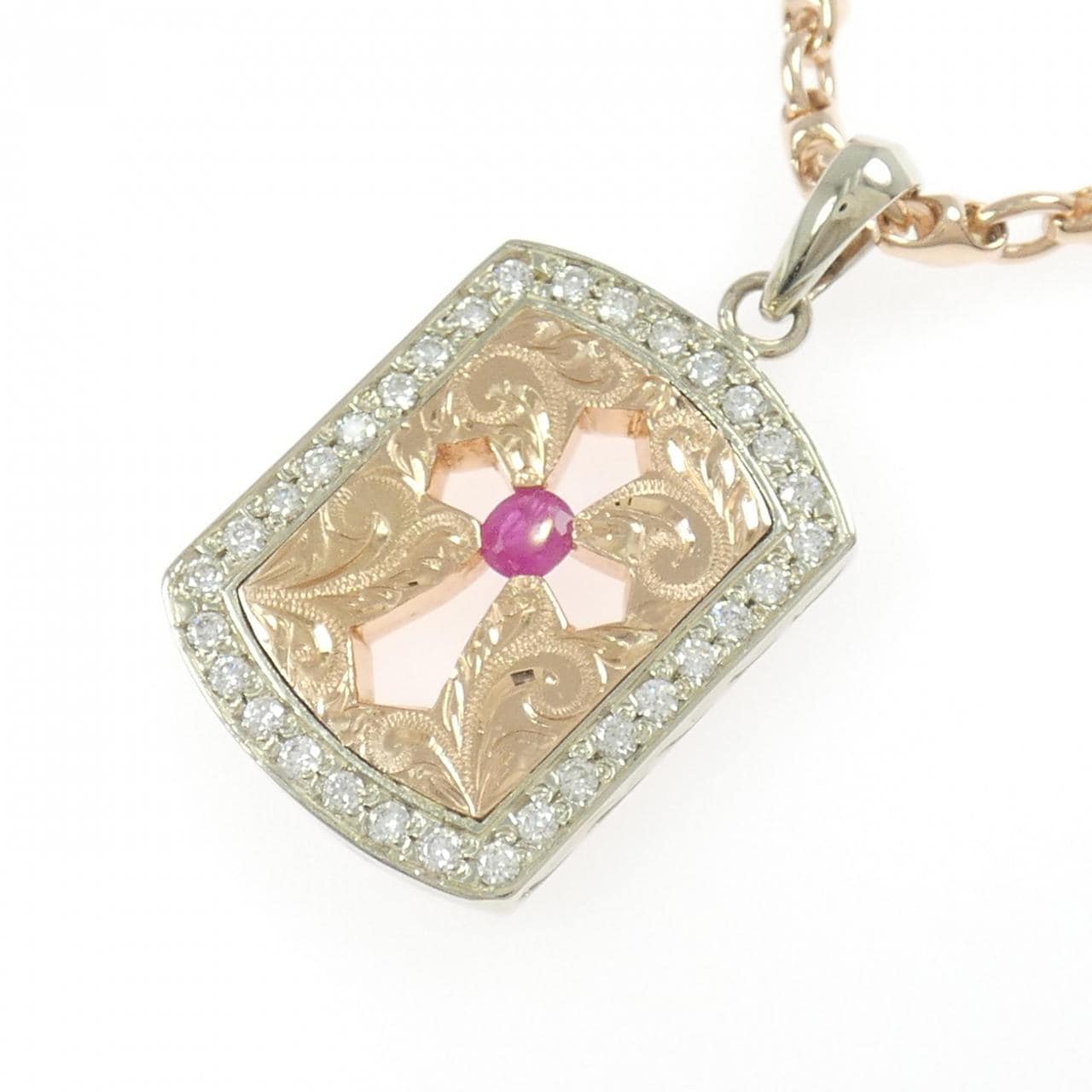 14KPG/14KWG/585PG ルビー ネックレス