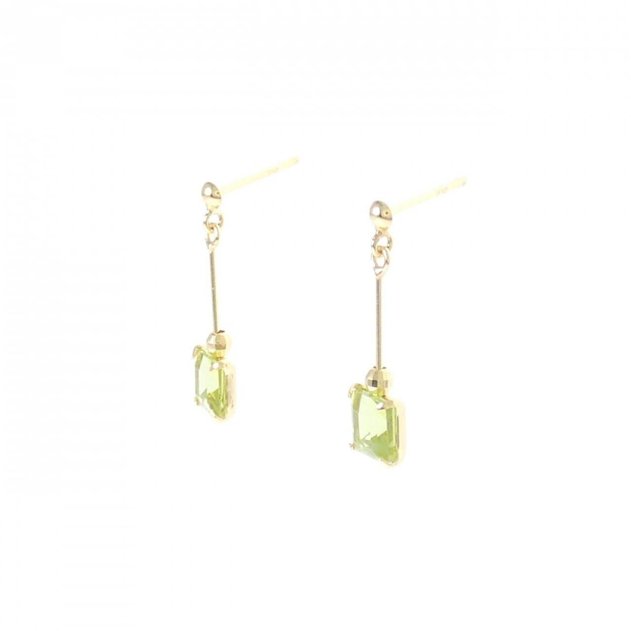 【新品】K18YG ペリドット ピアス