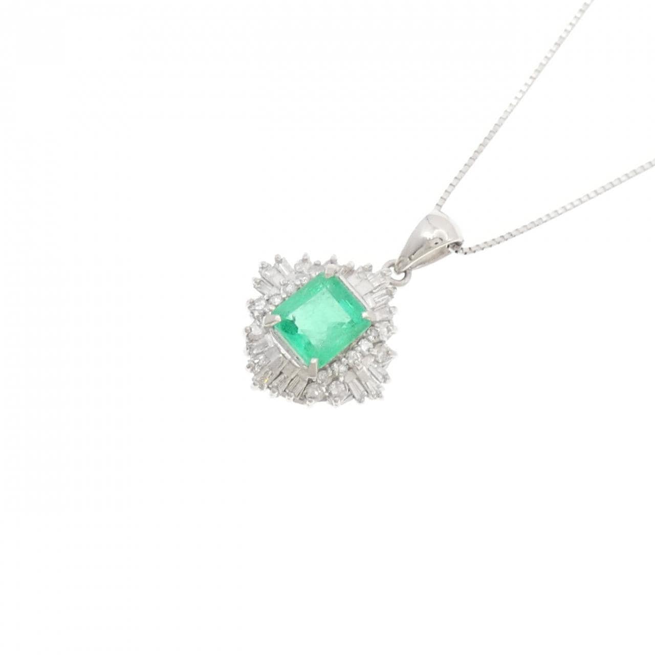 PT900/PT850 エメラルド ネックレス 1.12CT