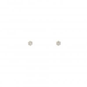 K18WG ソリティア ダイヤモンド ピアス 0.10CT