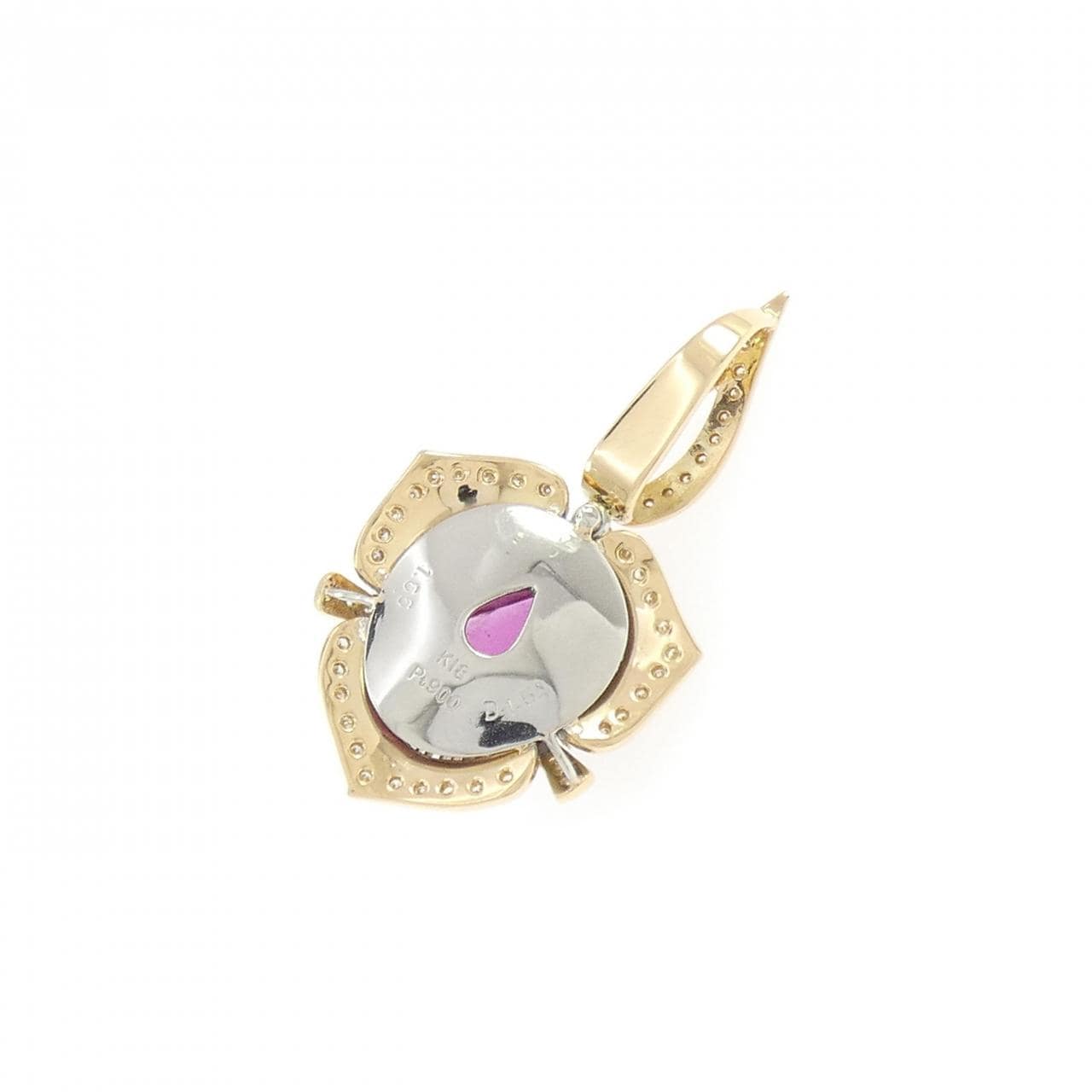 K18YG/PT900 ルビー ペンダント 1.66CT