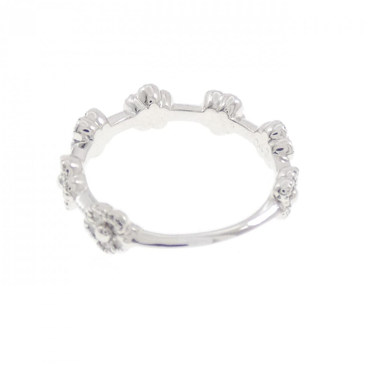 K18WG フラワー ダイヤモンド リング 0.43CT