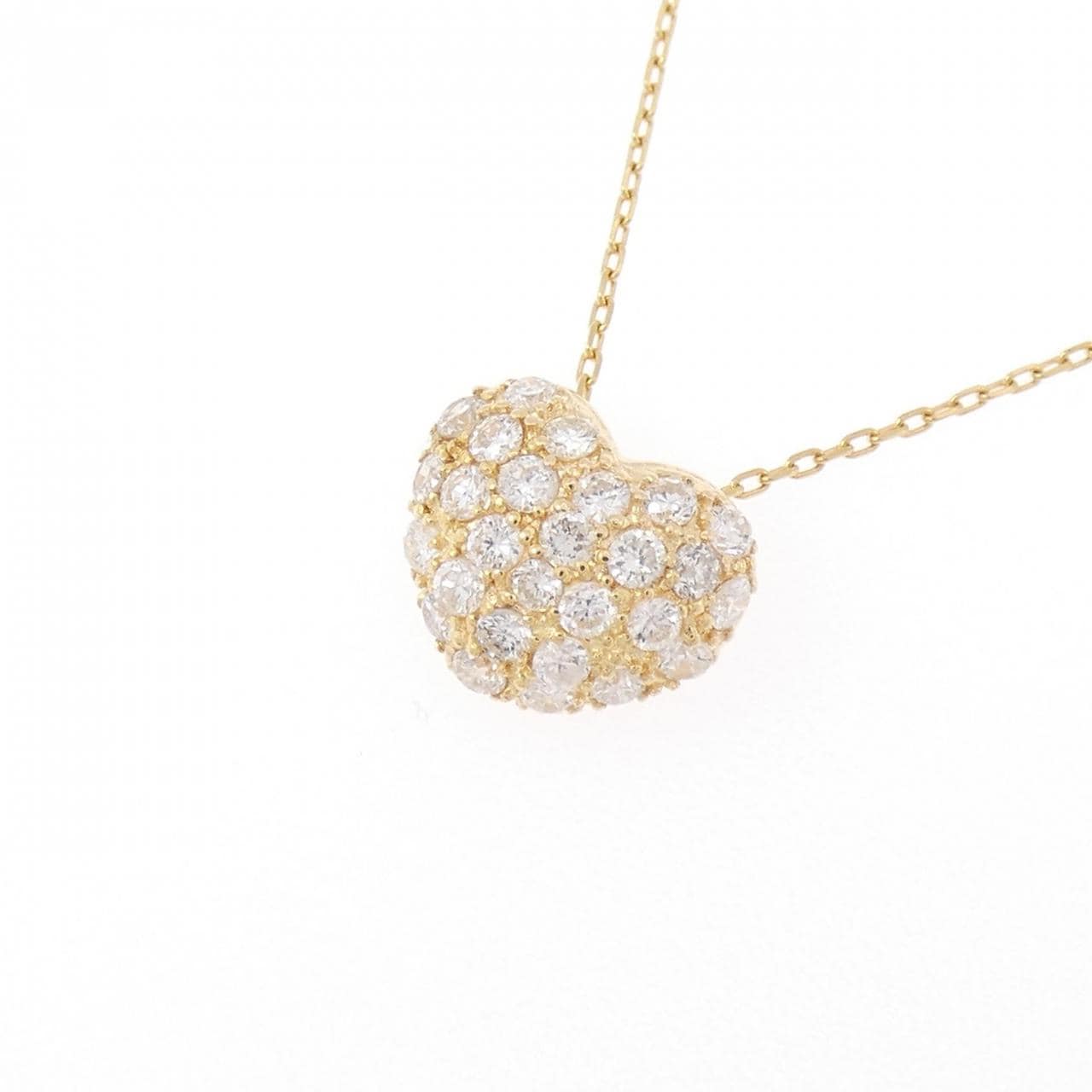 K18YG ハート ダイヤモンド ネックレス 0.30CT