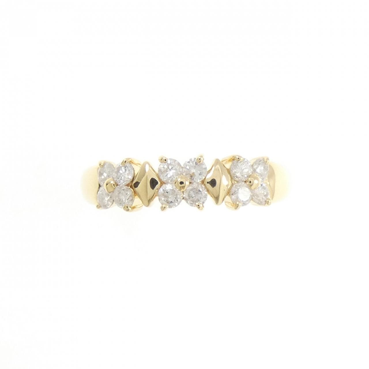 K18YG フラワー ダイヤモンド リング 0.415CT
