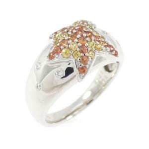K18WG ヒトデ サファイヤ リング 0.56CT