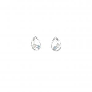 K14WG/K10WG ダイヤモンド ピアス 0.04CT