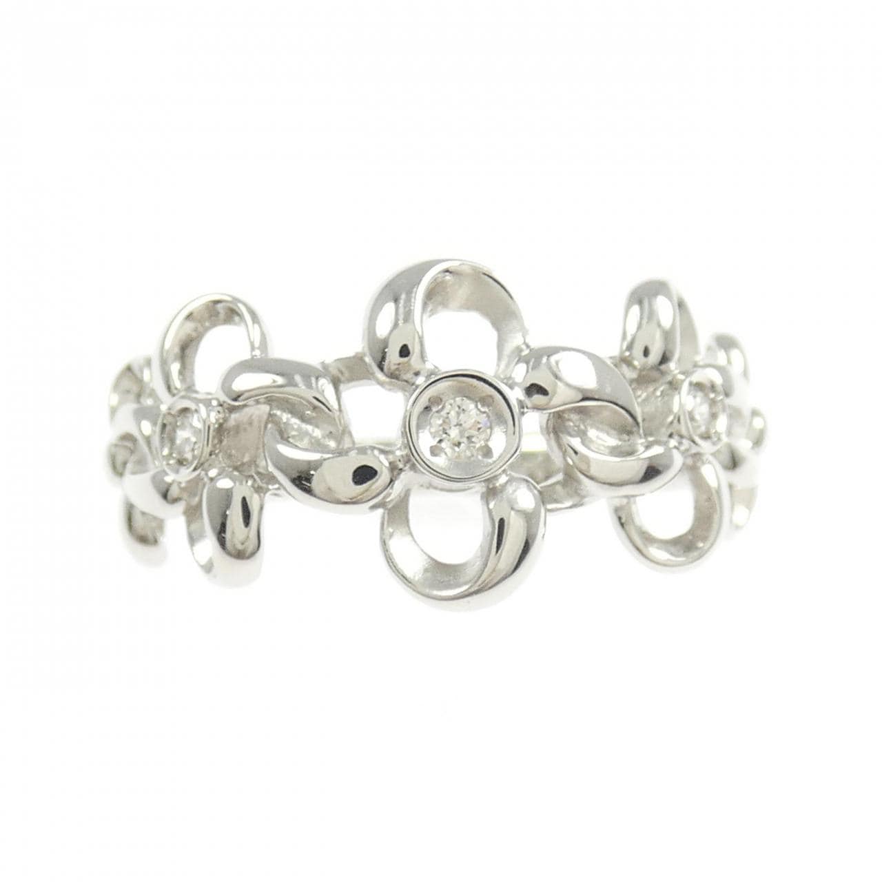 PT950 フラワー ダイヤモンド リング 0.05CT