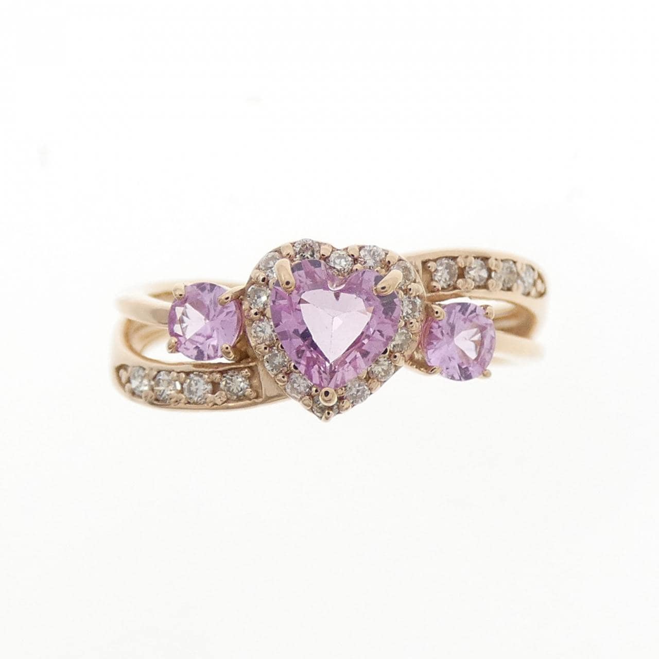 K18PG ハート サファイヤ リング 0.573CT