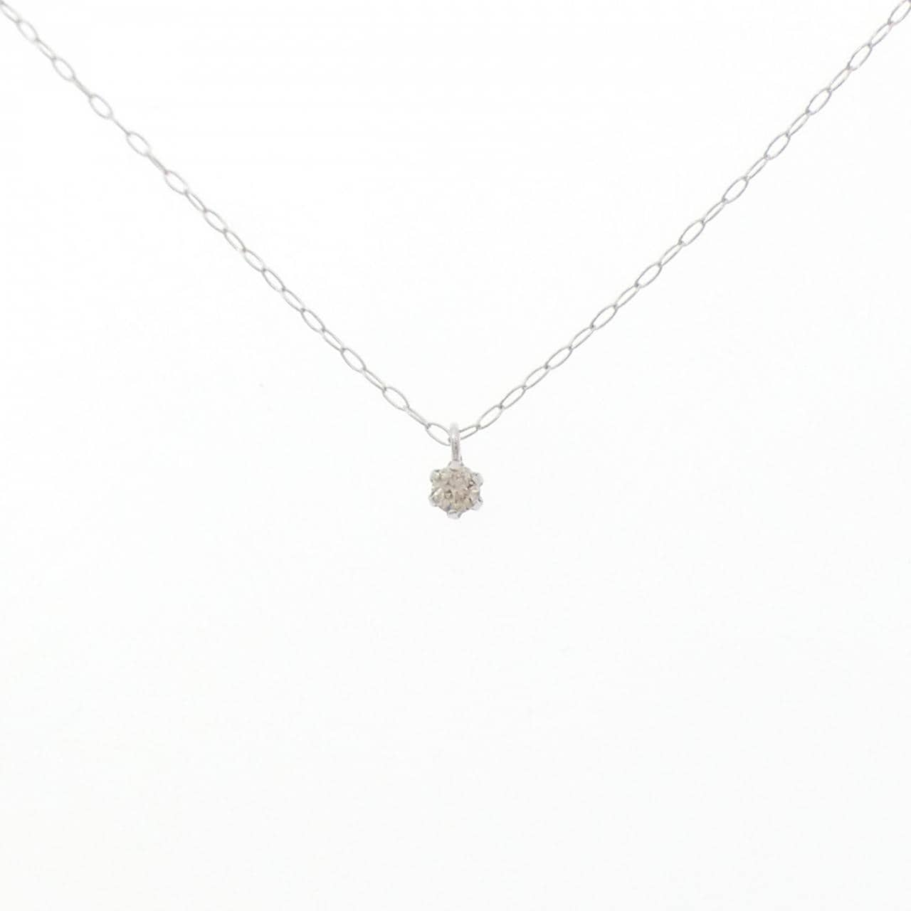 K10WG ソリティア ダイヤモンド ネックレス 0.05CT