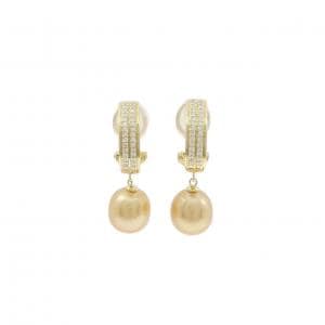 K18YG 白蝶パール ピアス 9.4mm