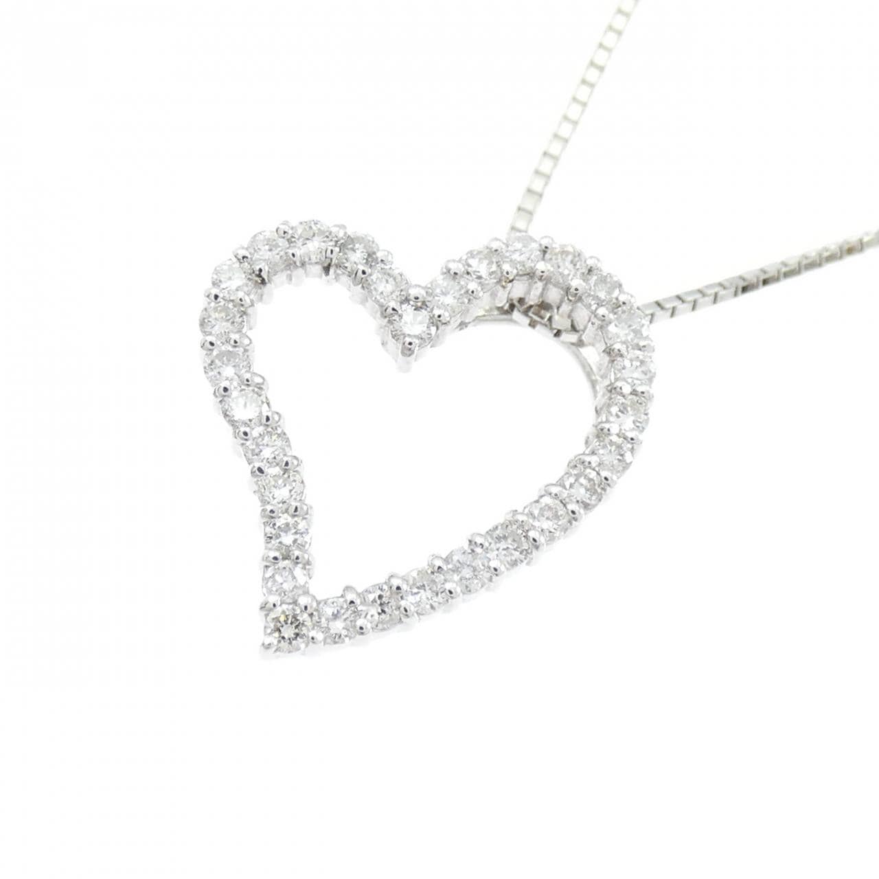 K18WG heart Diamond necklace 0.30CT