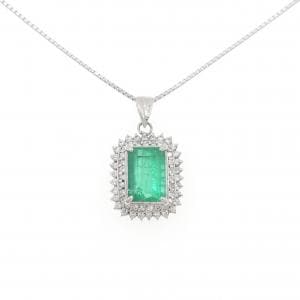 PT900/PT850 エメラルド ネックレス 4.24CT コロンビア産
