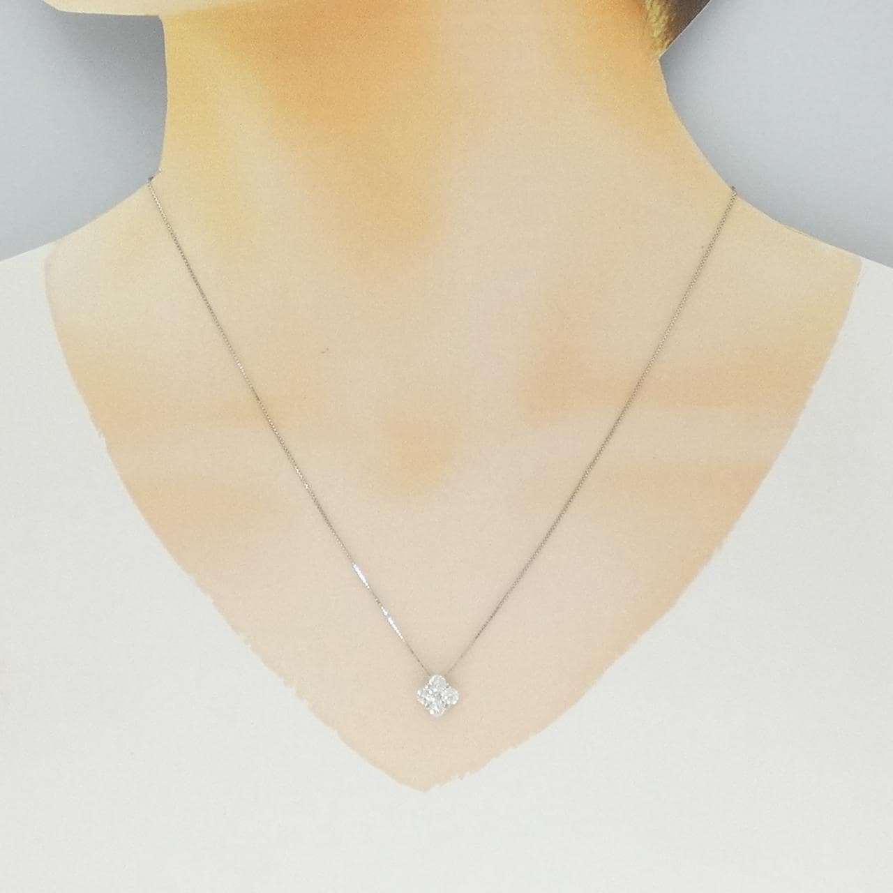 PT900/K18WG ダイヤモンド ネックレス 0.70CT
