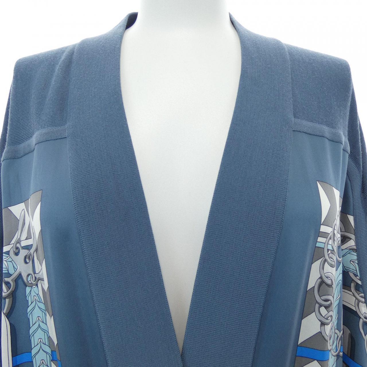 エルメス HERMES *87-7712 ツイルレーヌ ロングカーディガン