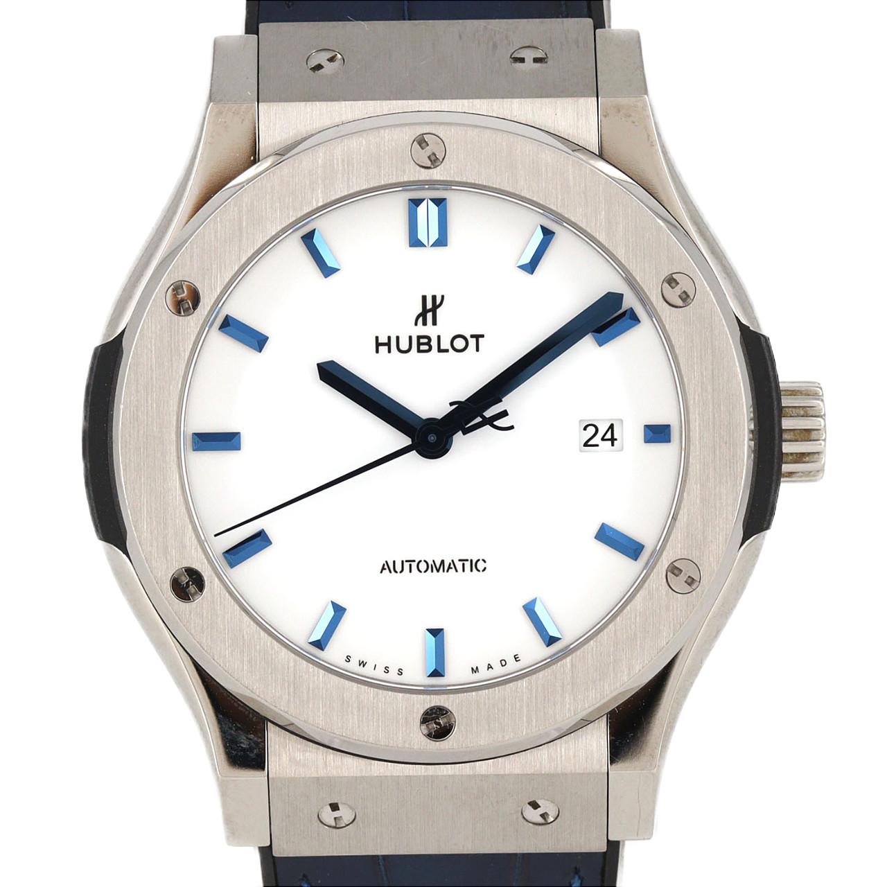 【ノーメンテナンス特価】ウブロ クラシックフュージョンチタニウムホワイトシャイニーブルー 542.NX.2210.LR.JPN17 TI 自動巻