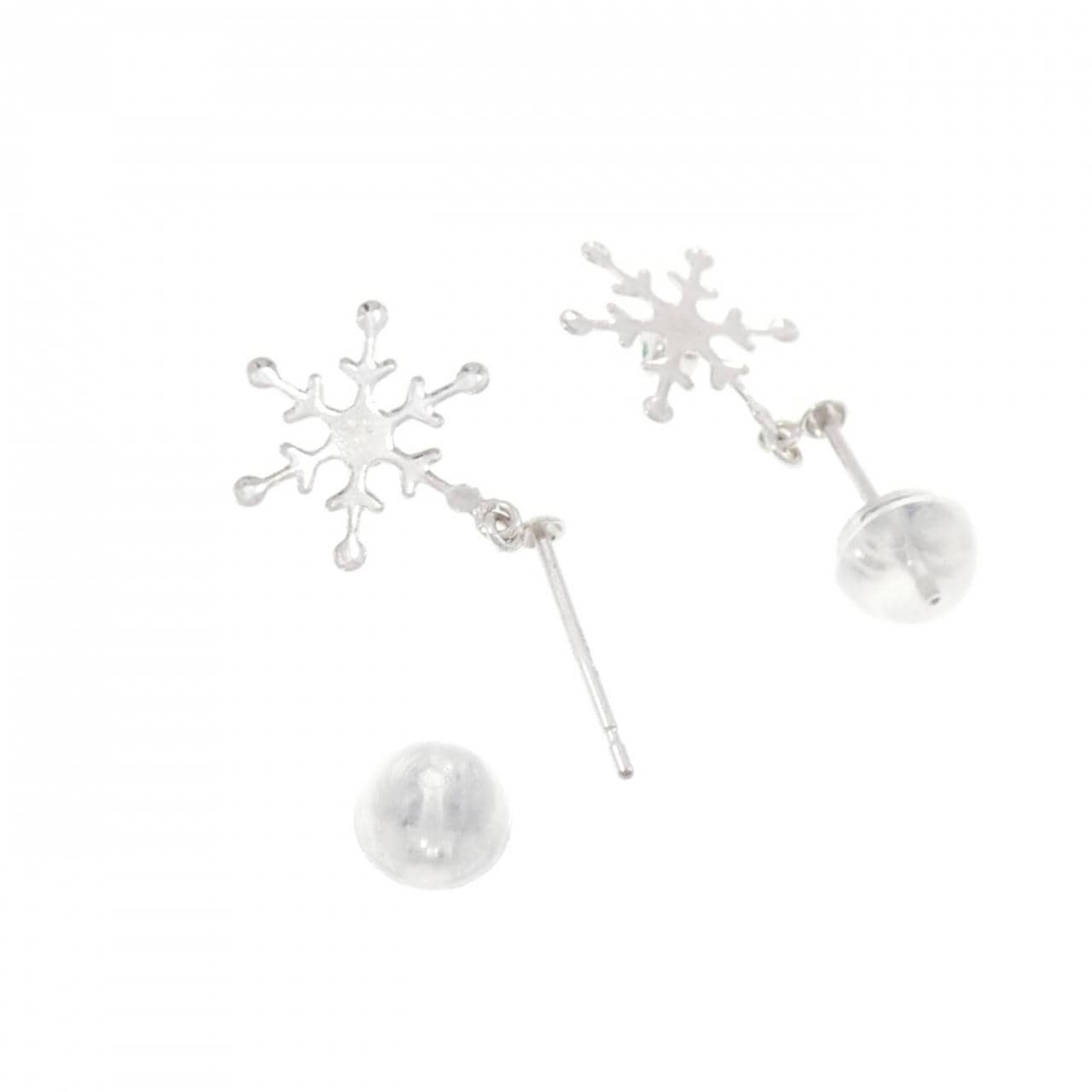 K10WG スノーフレーク エメラルド ピアス