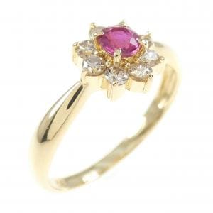 K18YG ルビー リング 0.18CT