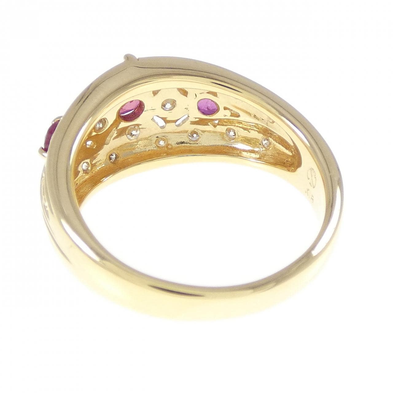 K18YG ルビー リング 0.41CT