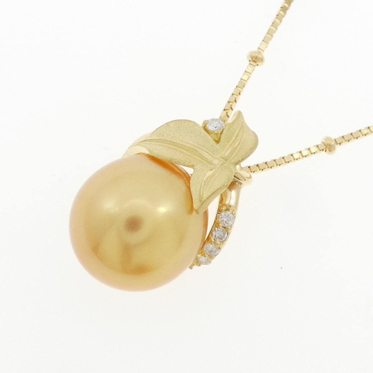 K18YG 白蝶パール ネックレス 11.4mm