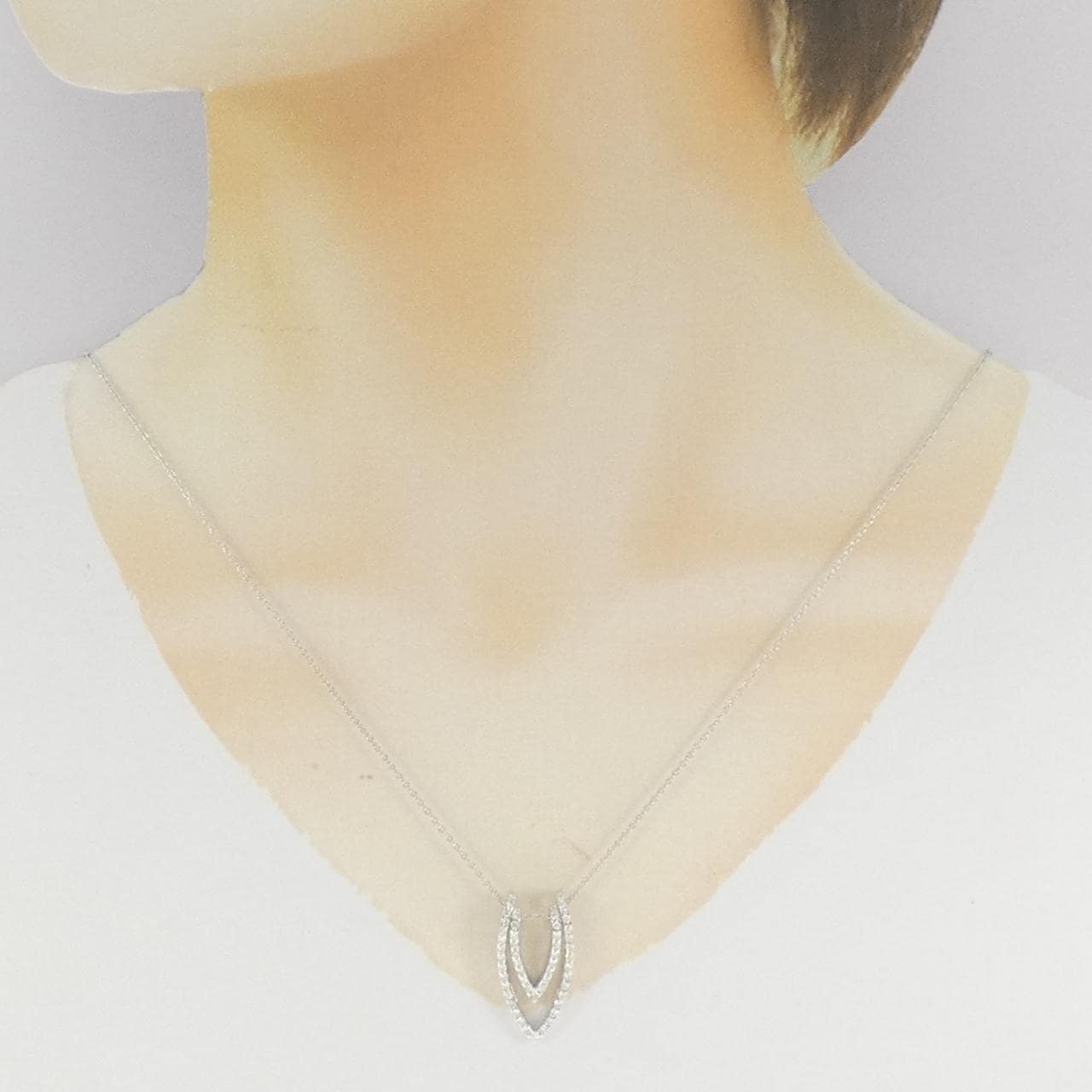 K18WG 2WAY ダイヤモンド ネックレス 0.68CT