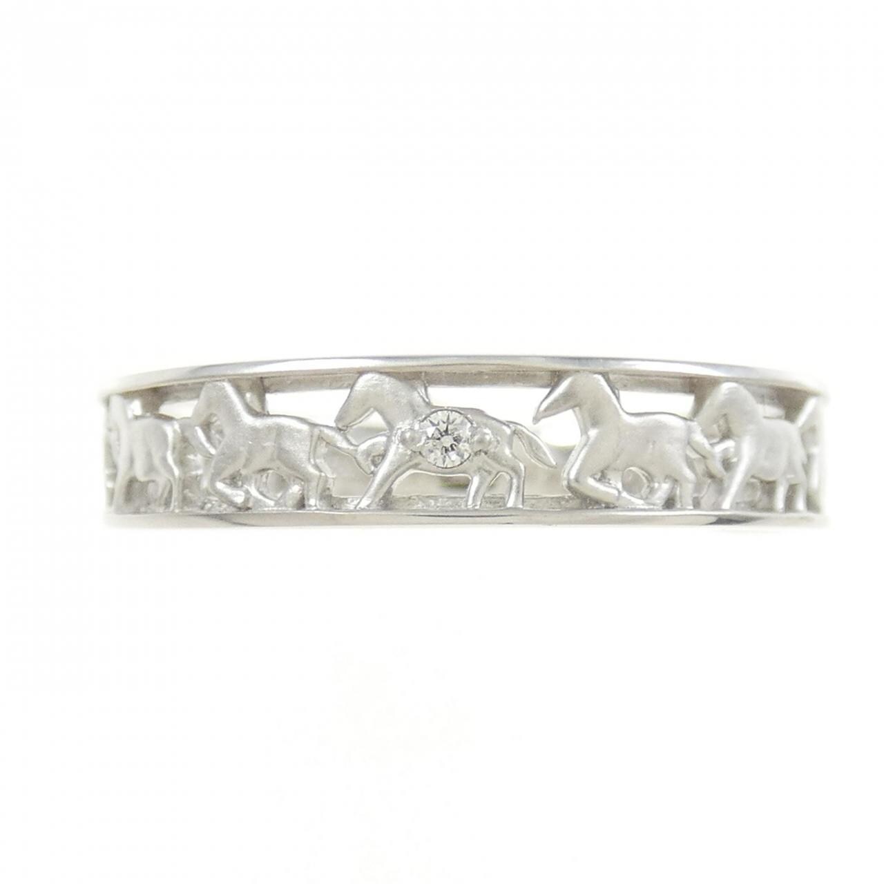 【新品】PT ホース ダイヤモンド リング 0.01CT