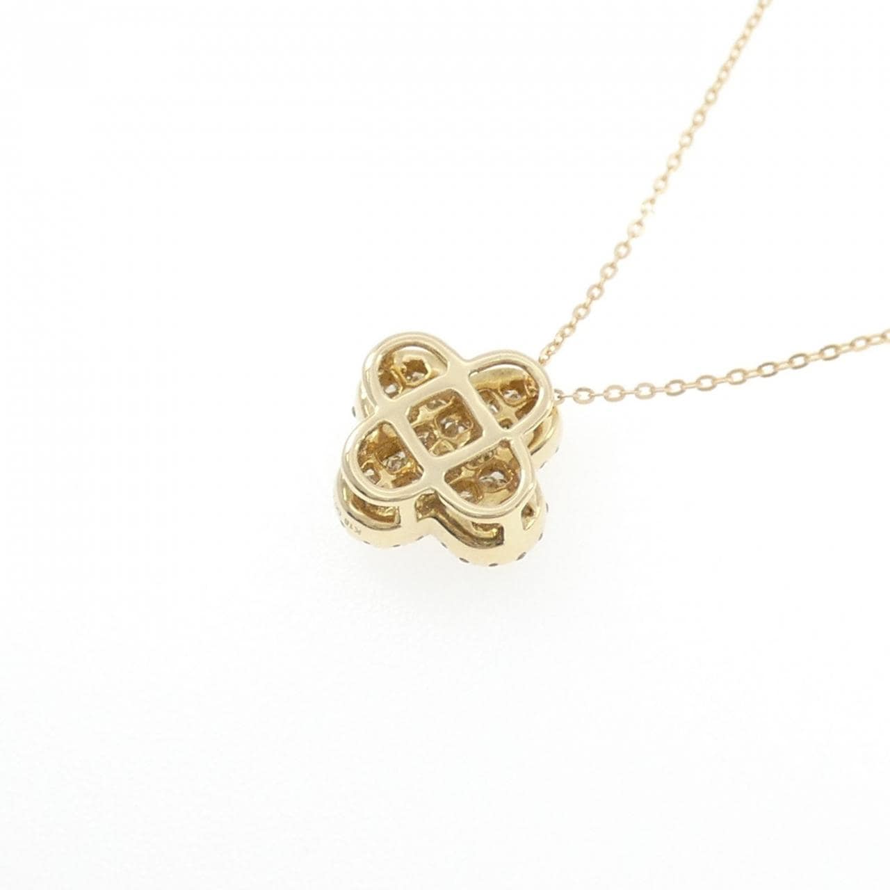 K18YG フラワー ダイヤモンド ネックレス 0.70CT