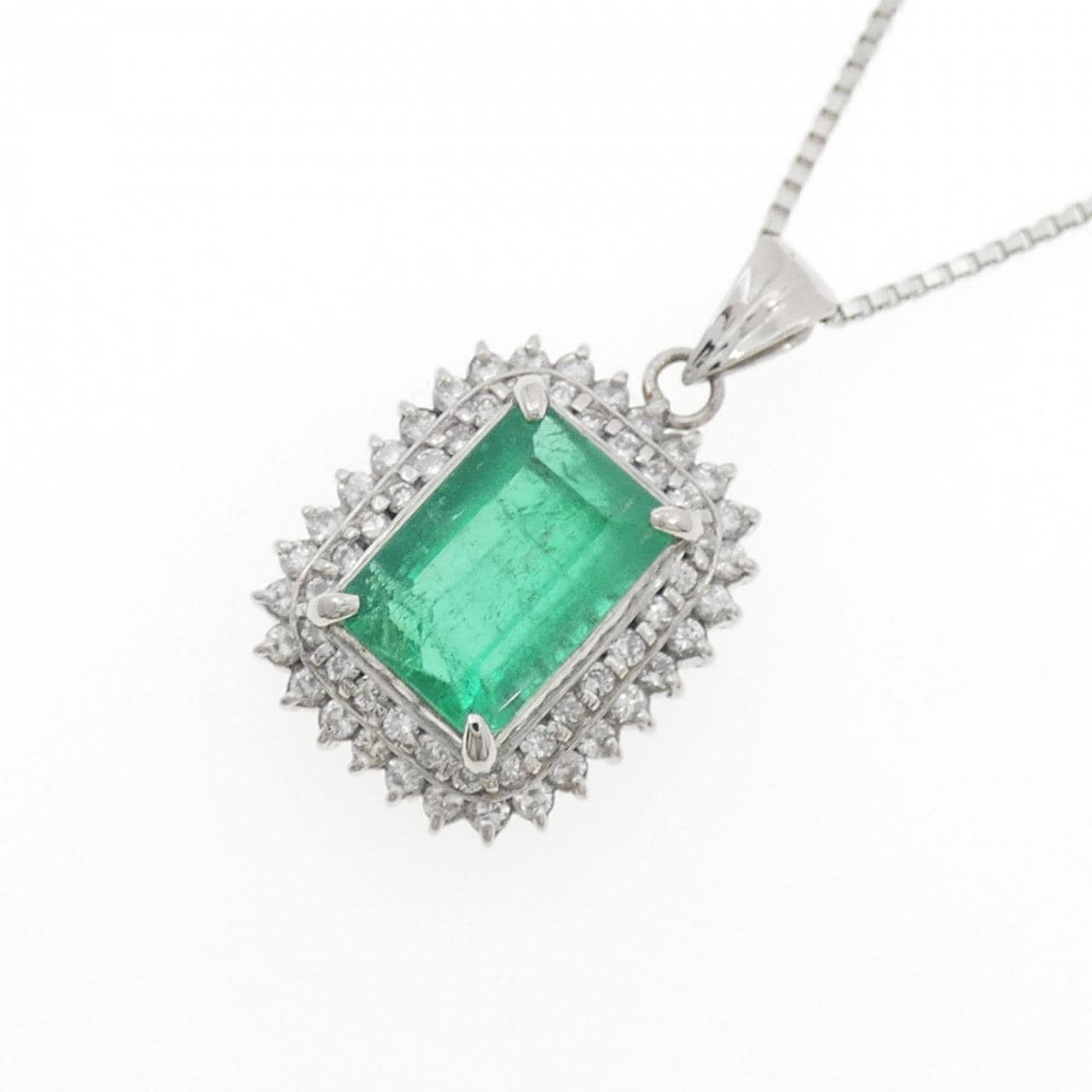 PT900/PT850 エメラルド ネックレス 4.24CT コロンビア産