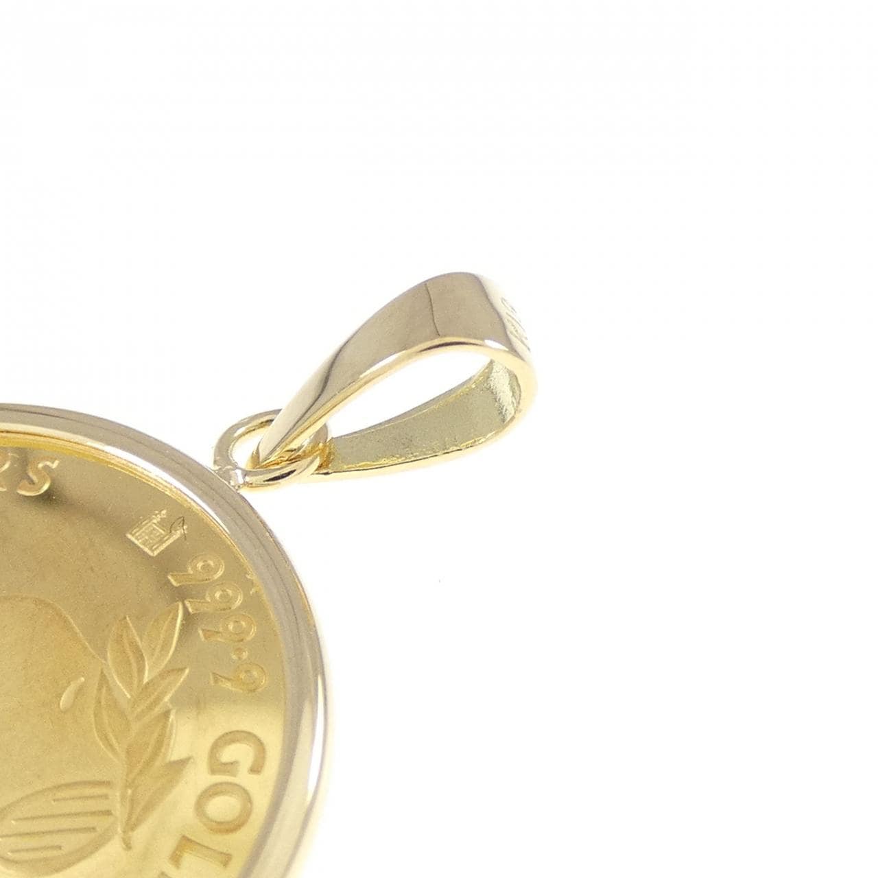 K18YG (框) 硬币吊坠