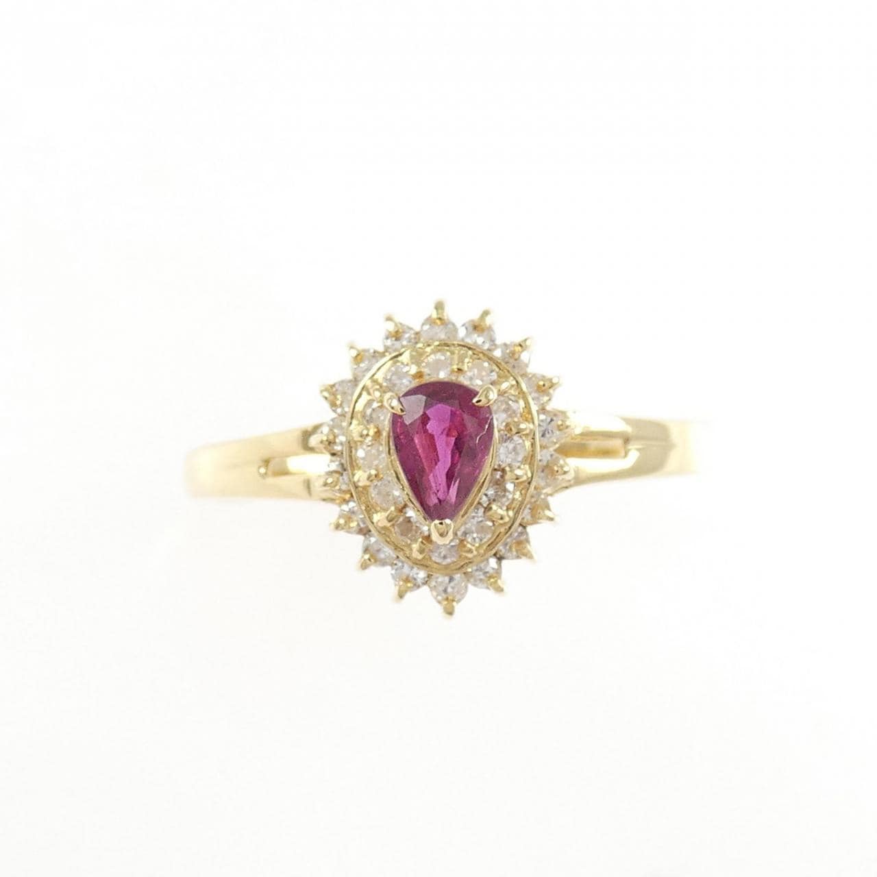 K18YG ルビー リング 0.19CT