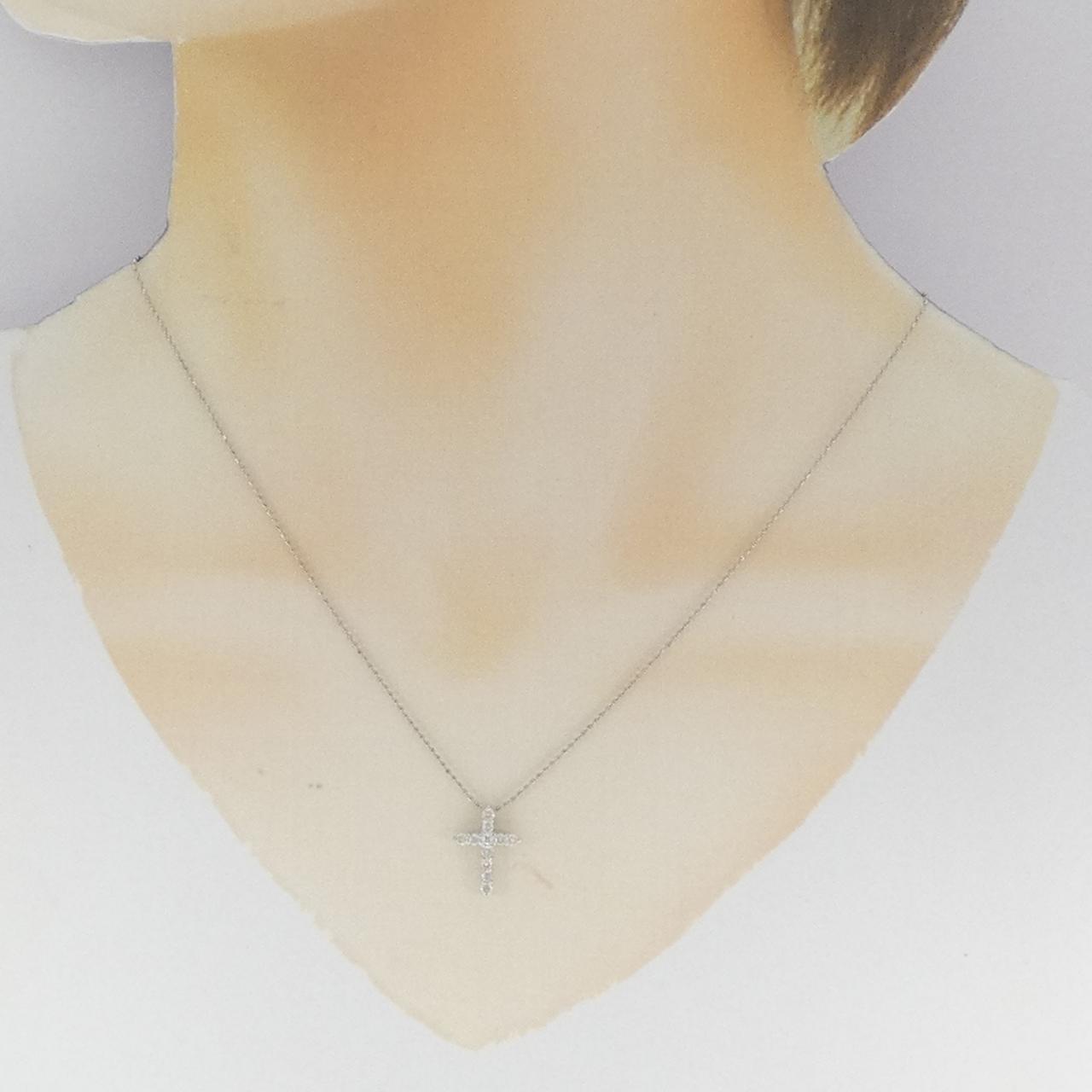 PT900/PT850 Cross Diamond Necklace 0.32CT
