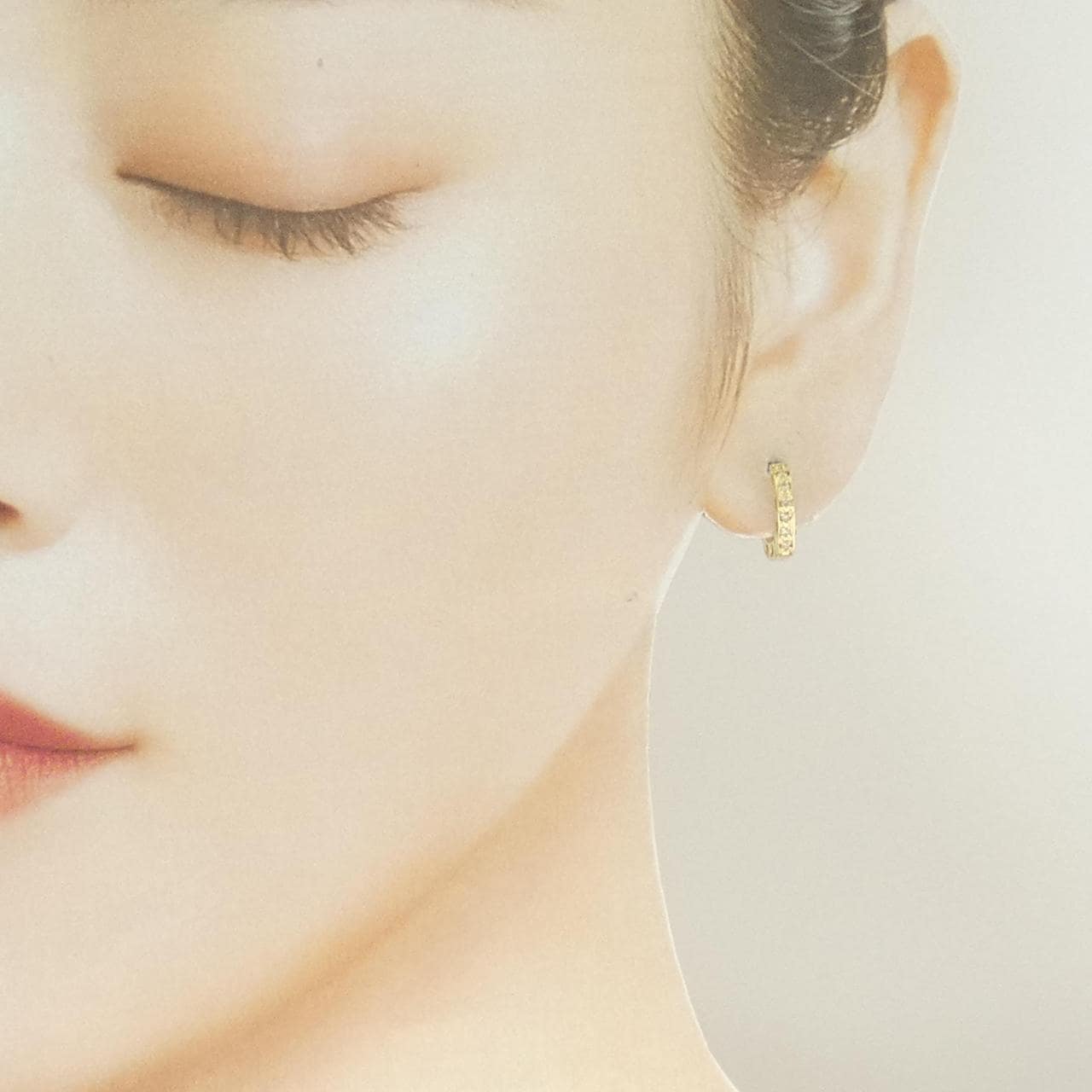 K18YG ハート ダイヤモンド ピアス 0.14CT