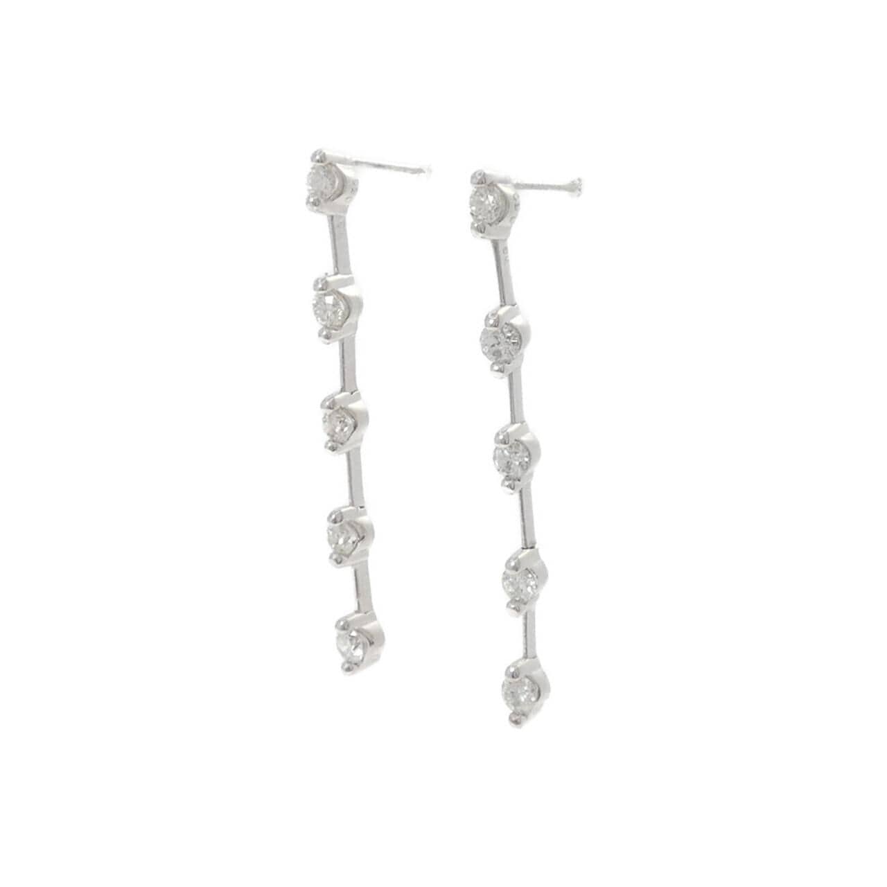 K14WG ダイヤモンド ピアス 1.0CT
