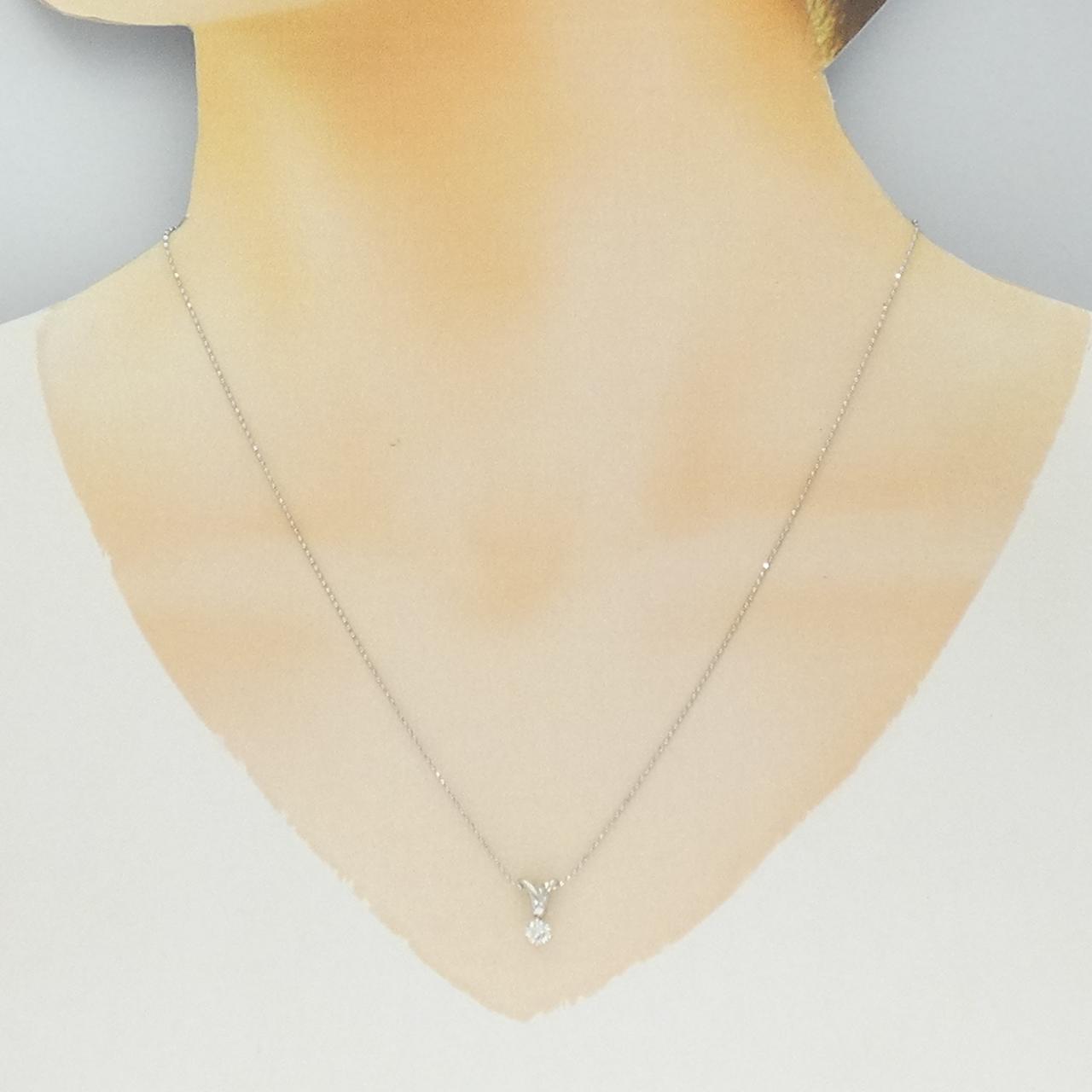 K18WG ダイヤモンド ネックレス 0.22CT