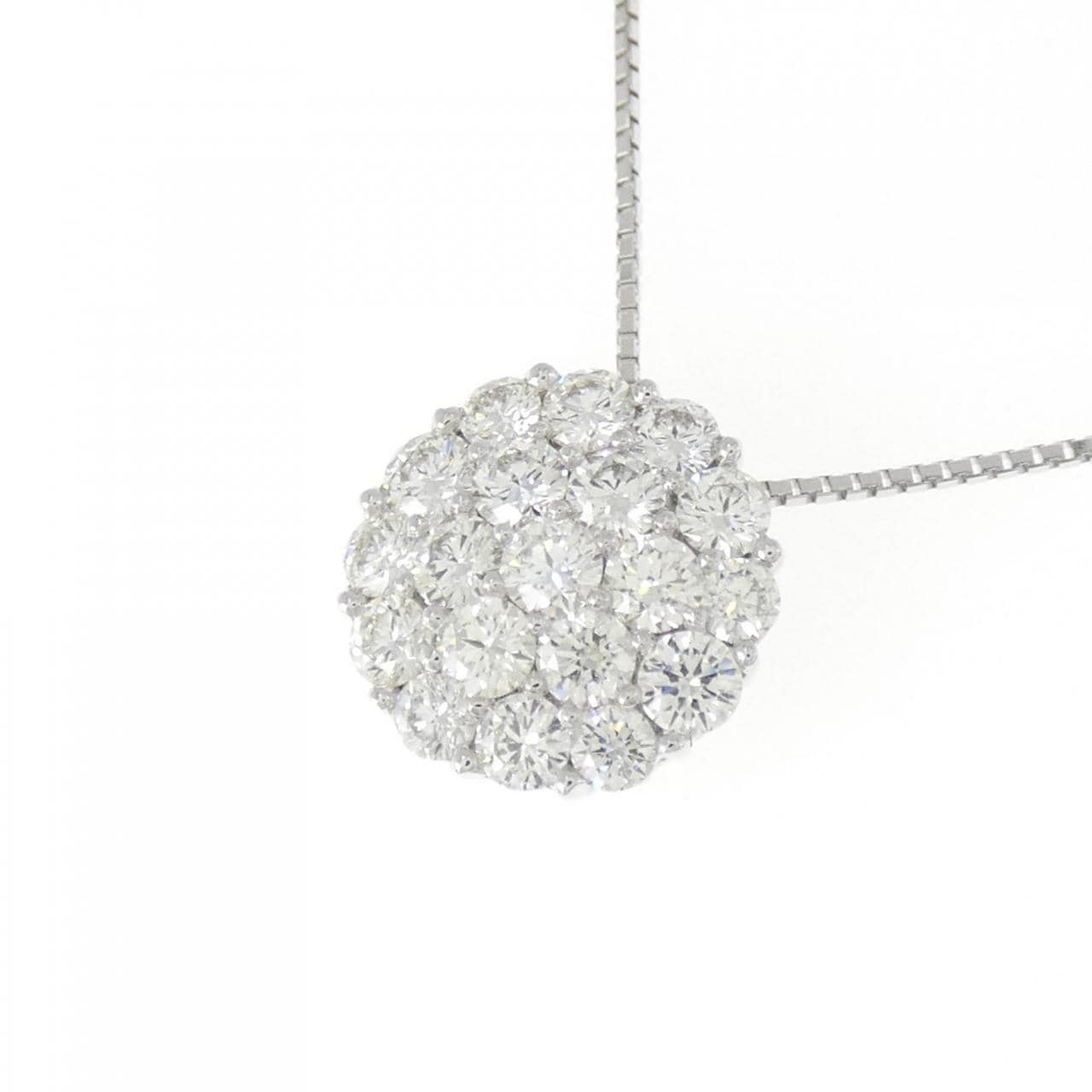 K18WG铺路钻石项链1.00CT