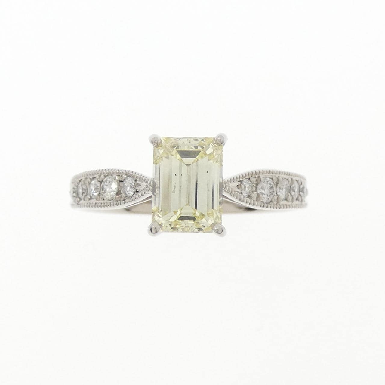 [Remake] PT900 Diamond Ring 1.009CT LY SI2 Emerald Cut
