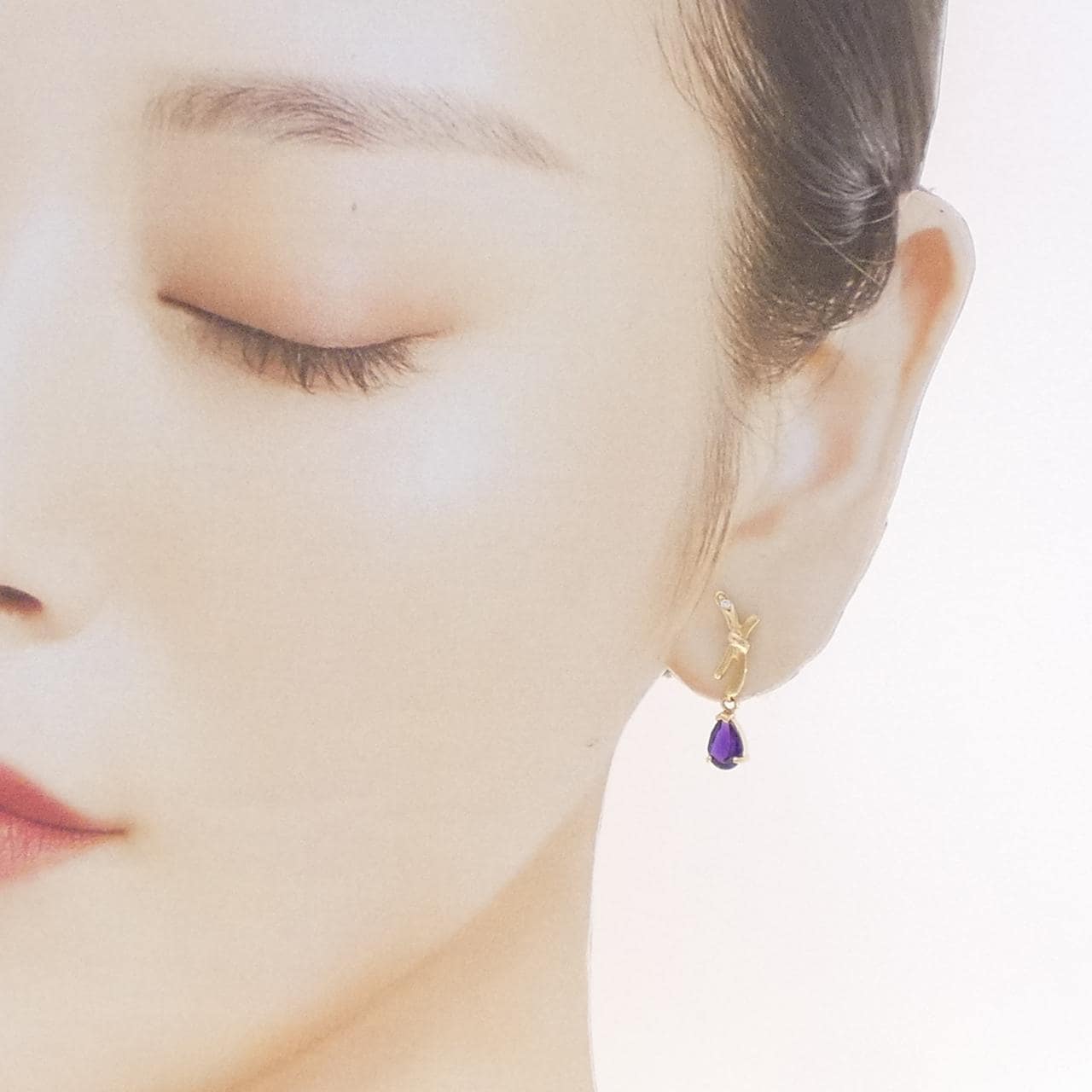 K18YG アメジスト ピアス