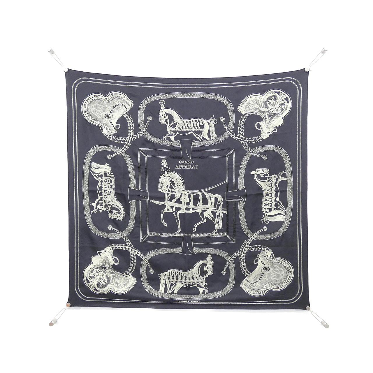 HERMES GRAND APPARAT Carre Embroidery 90cm 591364S Scarf