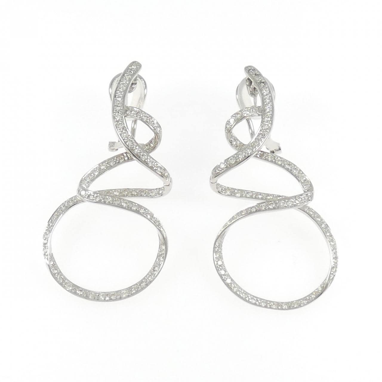 K18WG ダイヤモンド ピアス 1.37CT