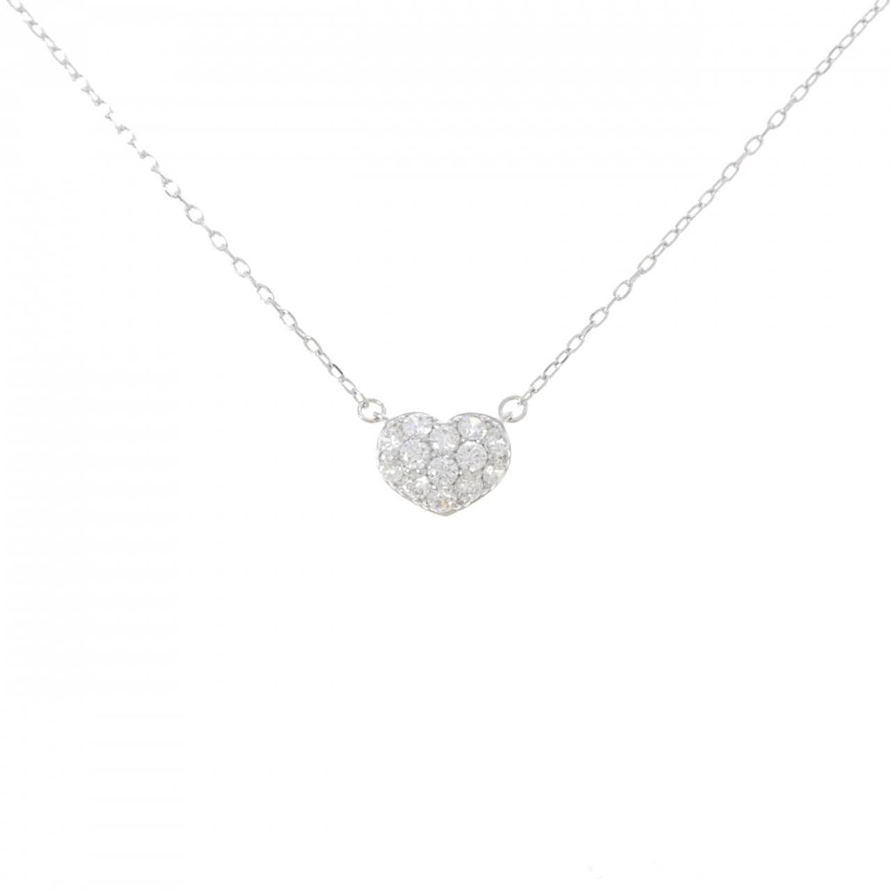 K10WG ハート キュービック ネックレス