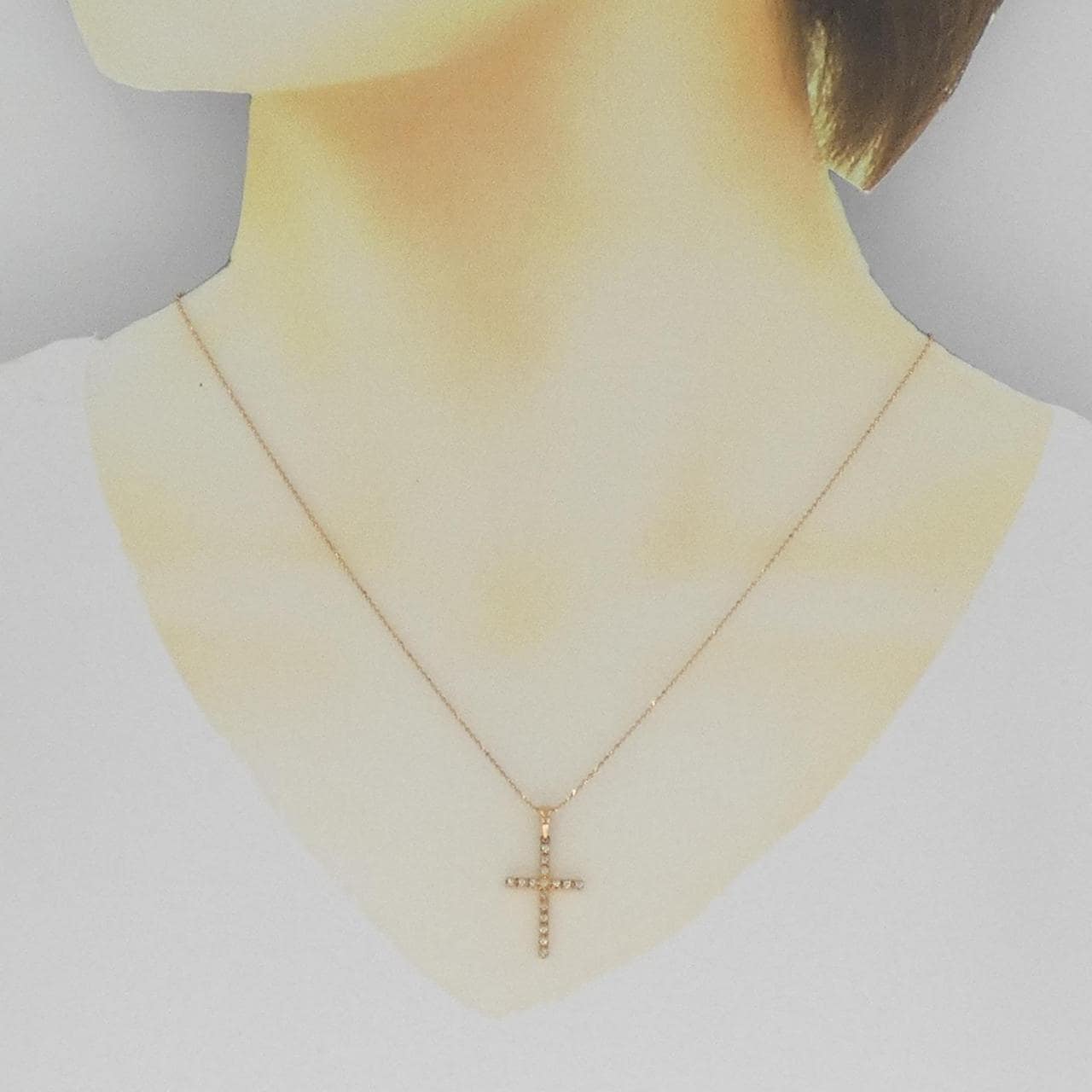 Folli Follie Cross Diamond Necklace 0.11CT