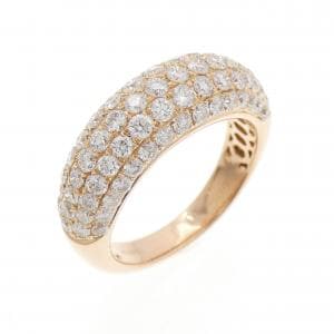 K18PG パヴェ ダイヤモンド リング 1.58CT