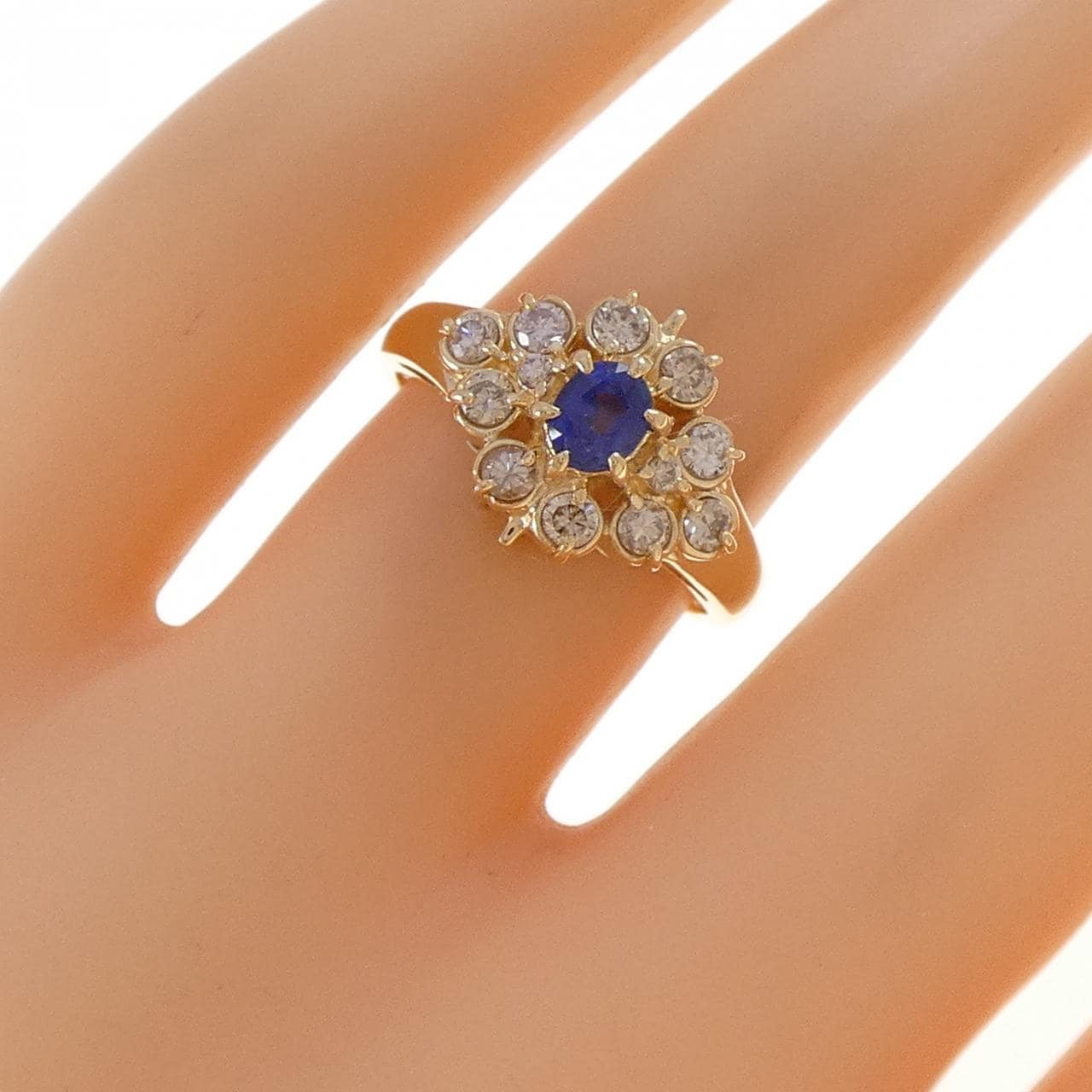 K18YG サファイヤ リング 0.33CT