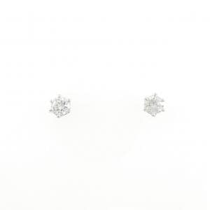 PT900 ソリティア ダイヤモンド ピアス