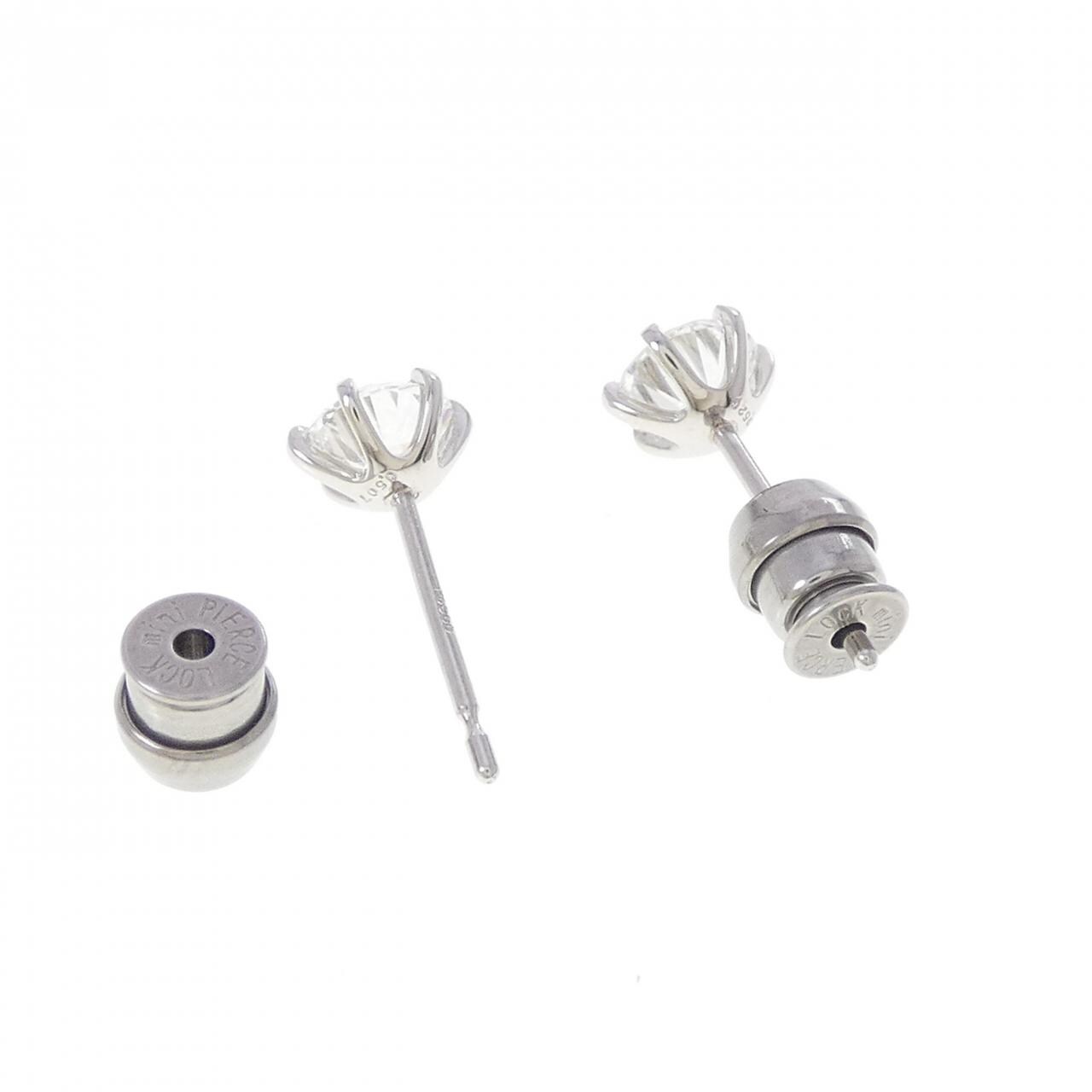 【リメイク】PT900/ST ダイヤモンド ピアス 0.507CT 0.520CT D VS1-2 EX-VG