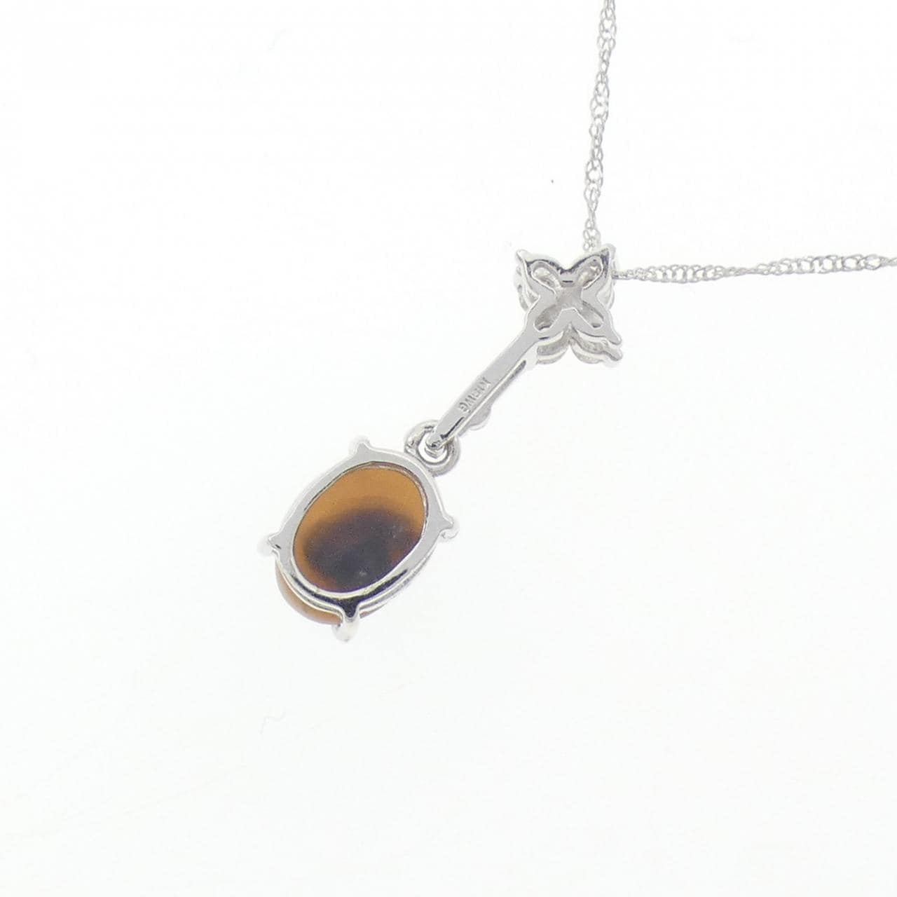 K18WG ブラックオパール ネックレス 0.64CT