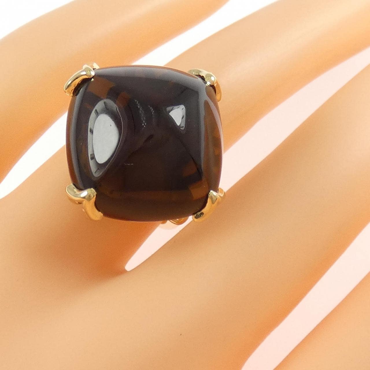 K18YG スモーキークオーツ リング