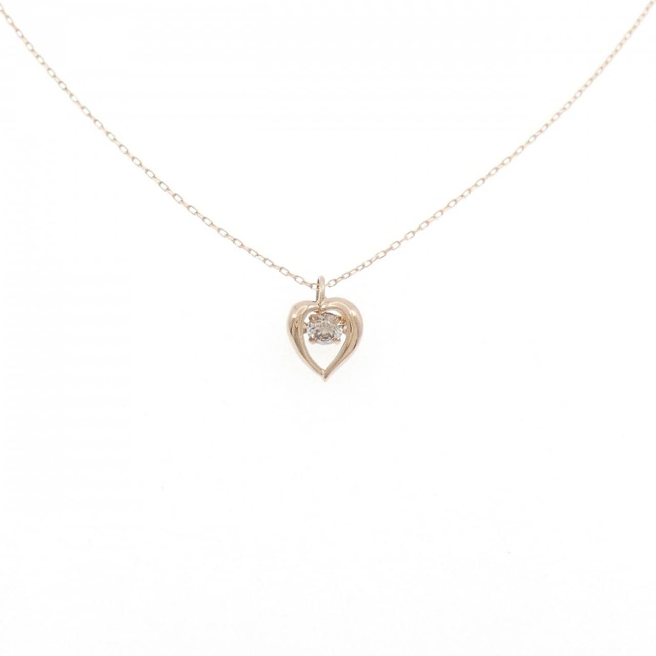 K18PG ハート ダイヤモンド ネックレス 0.08CT