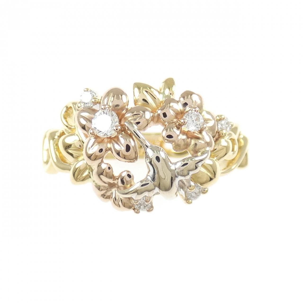 750スリーカラー ダイヤモンド リング 0.13CT