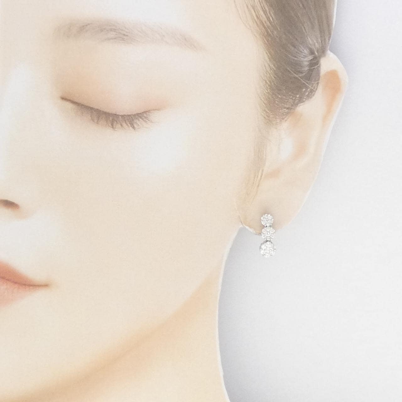 K18WG ダイヤモンド ピアス 1.00CT