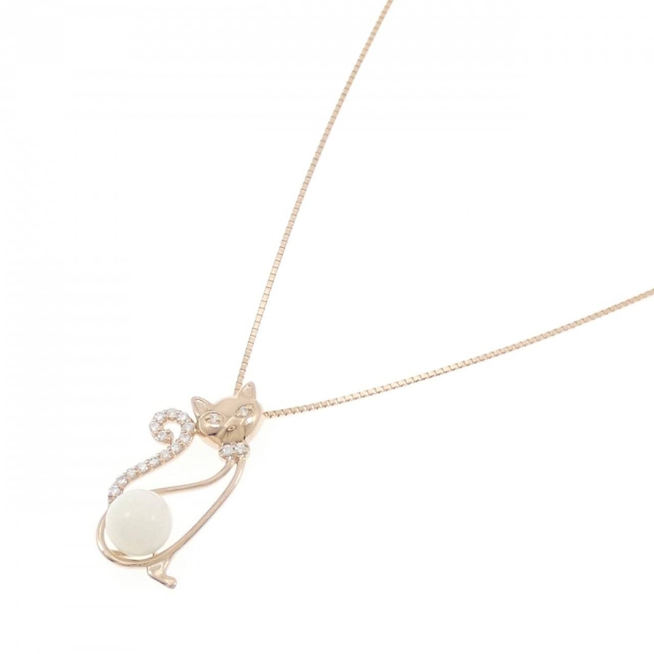 K18PG キャット サンゴ ネックレス 8.3mm